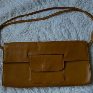 Latico Genuine Leather Purse, Camel/Mustard Bag